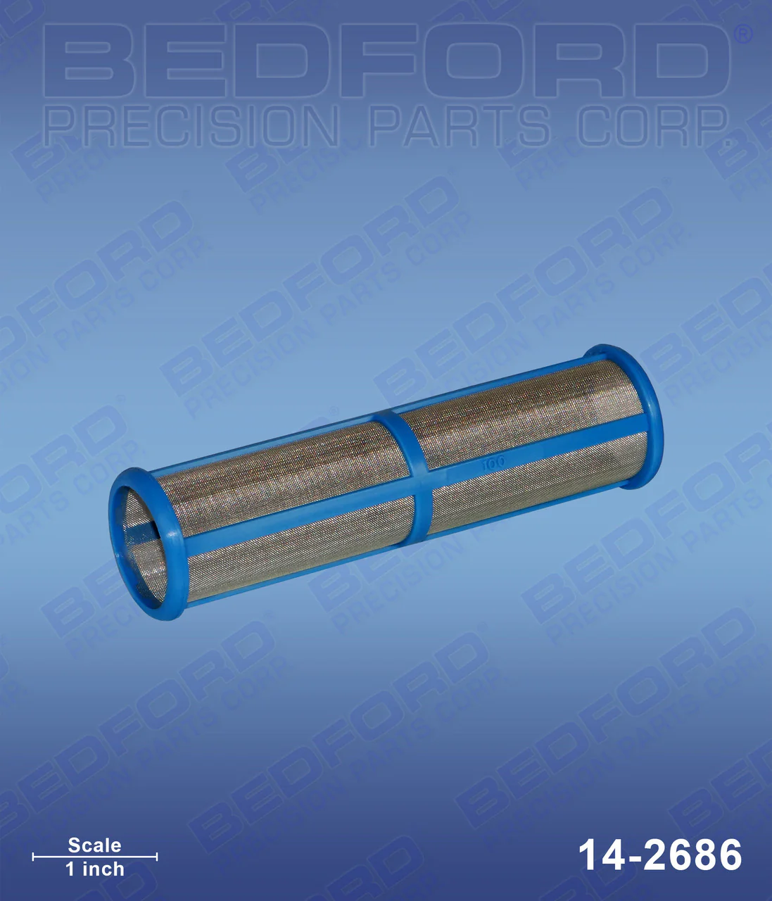 Outlet Filter,100 Mesh,Med Length,Blue