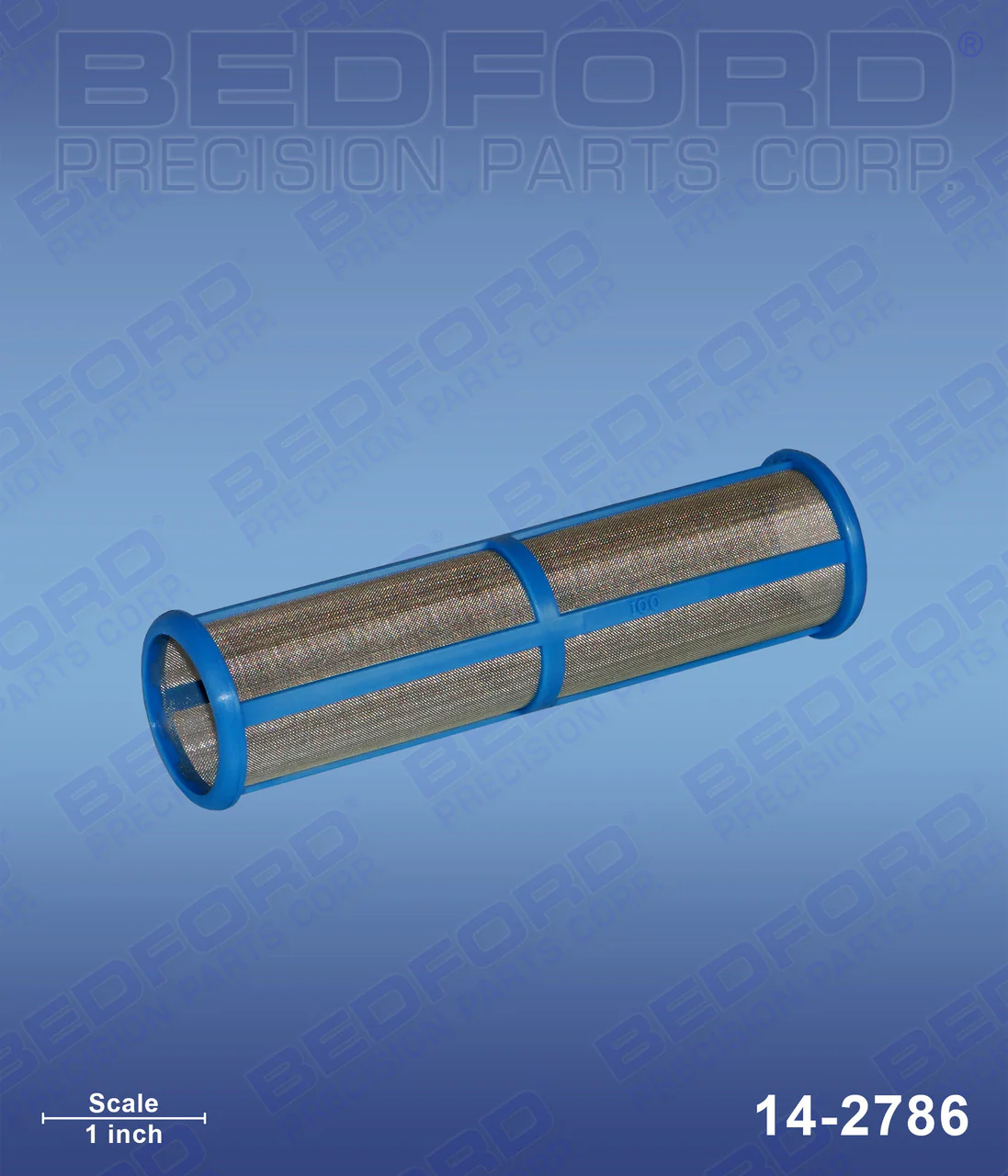 Outlet Filter,100 Mesh,Med-Length,Blue